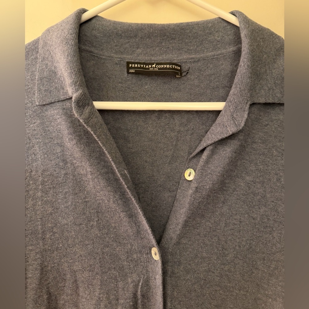 Peruvian Connection Lightweight Long Button Up Ca… - image 5